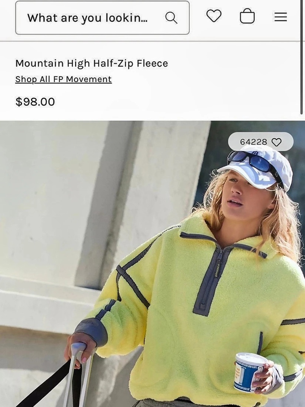 Free People Mountain High Half-Zip Fleece Yellow Half-Zip Fleece Like New - Picture 5 of 5
